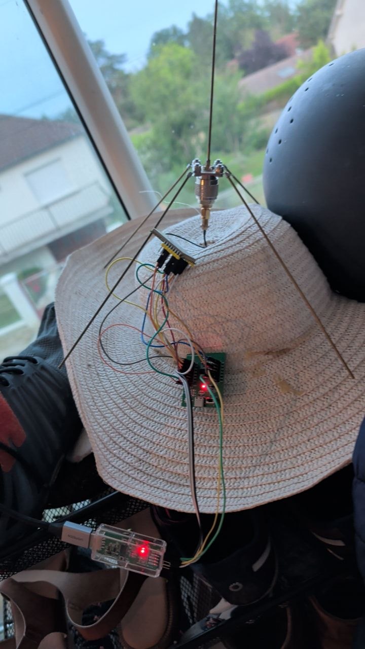 CH32V003 and SX1278 at-os3 prototype wired as a LoRa modem